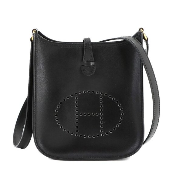 HERMES Everlyne TPM Shoulder Bag Box Calf Black Purse 90281986 - Picture 1 of 10